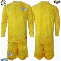 Otroški Nogometni dresi Anglija Vratar Gostujoči EP 2024 Dolgi Rokav (+ Kratke hlače)